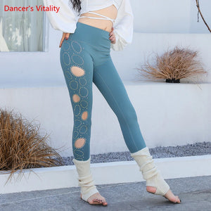 Women's Belly Dance Leggings With Diamond Cutout For Yoga, Gymnastics, And Ballet