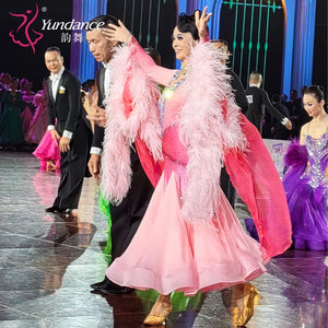 Women's Ballroom Waltz Dance Dress With Rhinestones Multicolor For Competition