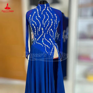 Women's Standard Ballroom Long Sleeve Dress For Waltz, Foxtrot, Quickstep Competition