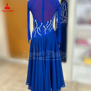 Women's Standard Ballroom Long Sleeve Dress For Waltz, Foxtrot, Quickstep Competition