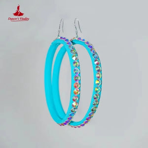 Ballroom Dance Dress Women's Light Blue Mesh Rhinestone Feather Modern Waltz Dance Competition Gown