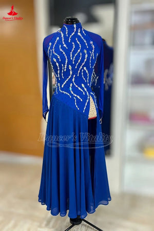 Women's Standard Ballroom Long Sleeve Dress For Waltz, Foxtrot, Quickstep Competition