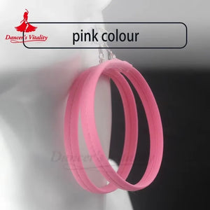 Ballroom Dance Dress Women's Pink Floral Embroidered Mesh Tulle Long Sleeve Open Back Waltz Foxtrot Standard Dance Gown