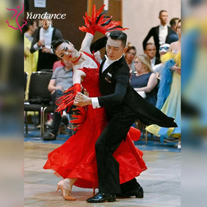 Women's Standard Ballroom Waltz Competition Dress With Rhinestones Multicolor For Performance