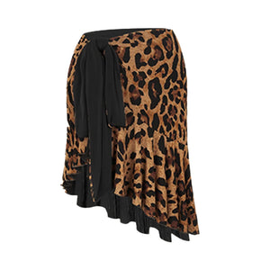 Women's Leopard Print Tie-Waist Dance Wrap Skirt - Latin, Ballroom