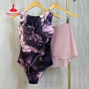 Dance Leotard Women's Multi-color Floral Print Spandex Sleeveless High-Cut Leotard for Ballet Jazz Contemporary Dance