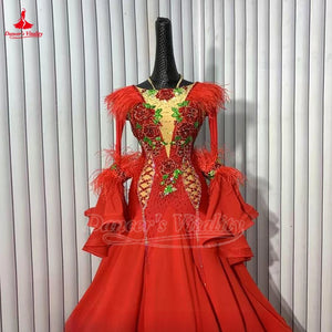 Women's Standard Ballroom Competition Dress Customizable For Waltz Foxtrot Tango Quickstep