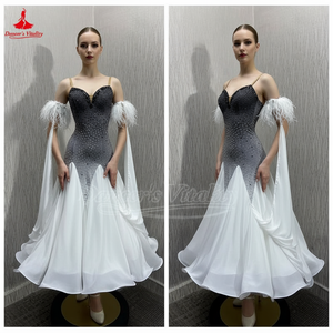 Women's Ballroom Standard Dance Dress Sleeveless Full Swing Skirt For Competition