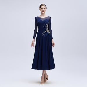 Ballroom Dance Dress International Standard Practice Chiffon For Women's Training