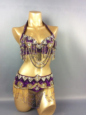 Hot Sale Women's belly dance costume Set Sexy Carnival Costume Outfits Sequins belly dancing clothes BRA Belt bellydance Wear TF201152
