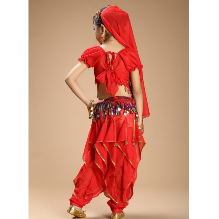 Hot selling Handmade Kids Belly Dancing Children Belly Dance Costumes Girls Bollywood Indian Performance Cloth Whole Set 3 Color 3304