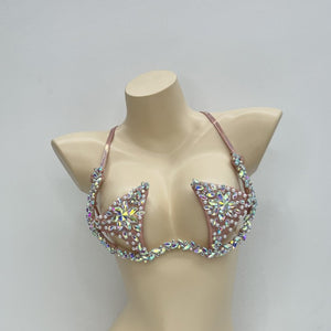 New Style Samba Carnival Rave Festival Party Wire Bra Rainbow Stone For EDC Festival