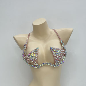 New Style Samba Carnival Rave Festival Party Wire Bra Rainbow Stone For EDC Festival