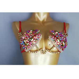 Samba Carnival Bra Rainbow Stone Belly dancing WIRE BRA BB007 Wire Bra