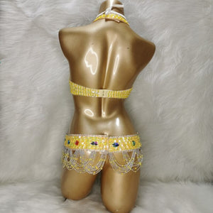 New Professional Belly Dance Clothing for Indian Performance Outfits Bollywood Dancer Belly Dance Costumes Sequined tf1732 yellow
