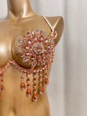 New Handmade Samba Carnival  Wire Bra With Stones For EDC Festival Rave Carnival BB061