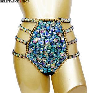 Samba Carnival Wire Bra And Panty Rainbow Stone Free Shipping Black and royal blue color BP036
