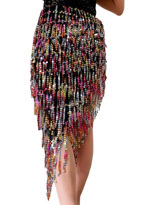New Bellydance Hip Scarf Tassel Hip Scarves Beaded Sequins Belly Dance Waist Chain Belly Dancing Shawl Belt