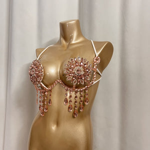 New Handmade Samba Carnival  Wire Bra With Stones For EDC Festival Rave Carnival BB061