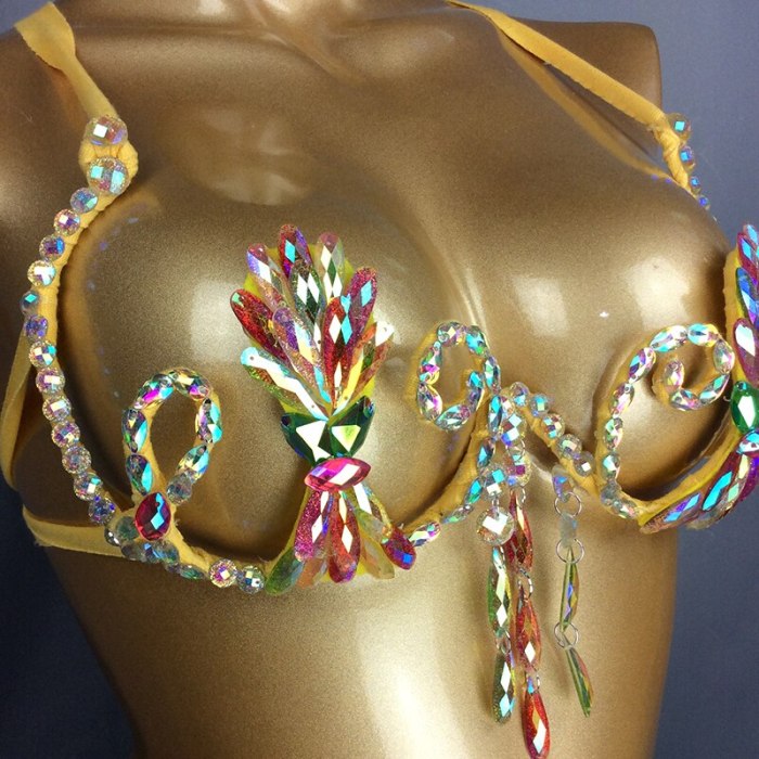 Samba Carnival Bra Rainbow Royal blue Stone Belly dancing WIRE BRA BB004