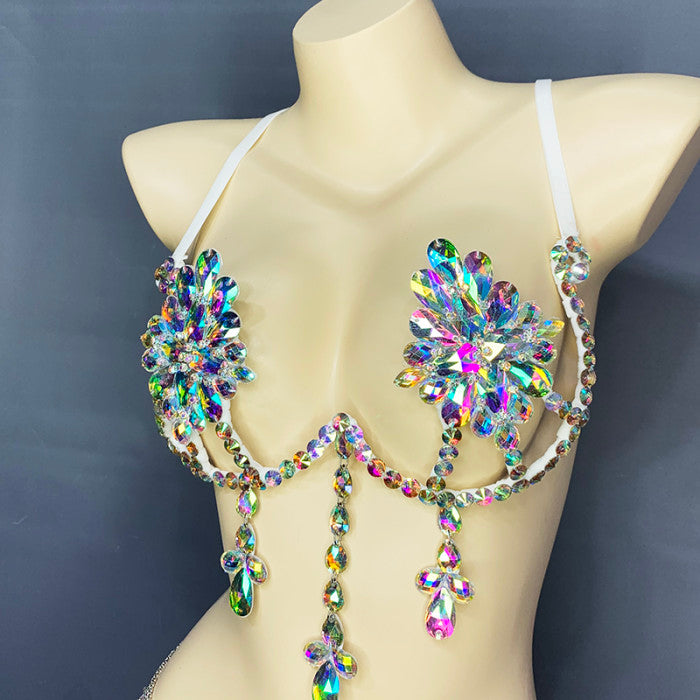 New Sexy Wire Bra For Carnival Costume Women Samba Costumes Top Bra Stone Belly Dancing Party Nightclub WIRE BRA  BB002-2