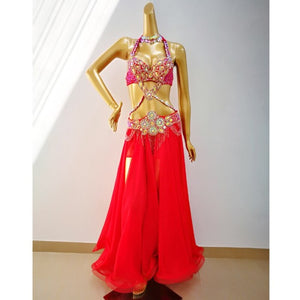 Top quality New women belly dance costume set showgirl belly dancing clothes EDC halloween bellydance bra&belt&skirt 4pcs suit TF1732 + SK1905