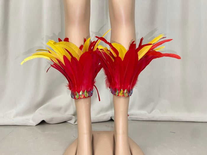 Samba Carnival  Bra And Panty With Feather Hand Beads Passista Pageant Cabaret Broadway Theater Mrdi Gras,Vegas Showgirl CF052