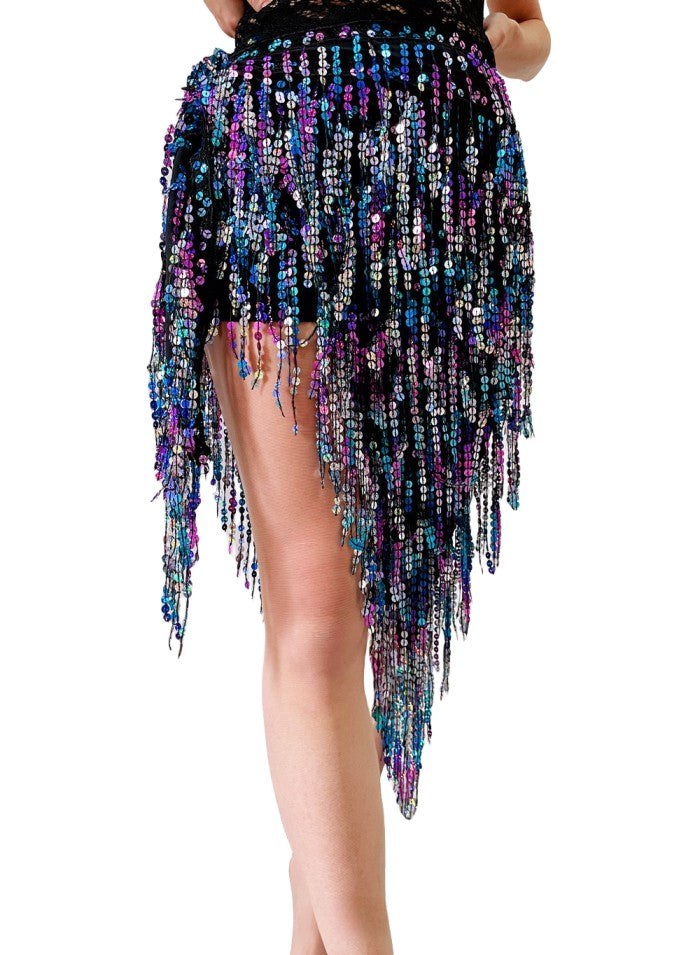 New Bellydance Hip Scarf Tassel Hip Scarves Beaded Sequins Belly Dance Waist Chain Belly Dancing Shawl Belt