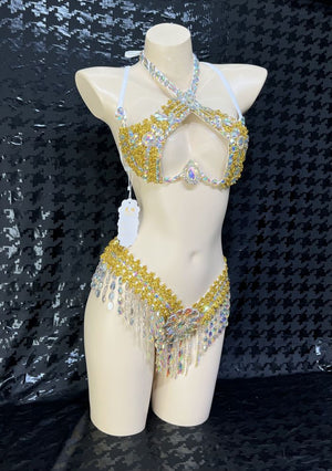 Samba Carnival Wire Bra and Thong Passista Pageant Cabaret Broadway Theater Mardi Gras,Rave Vegas Showgirl C018-3