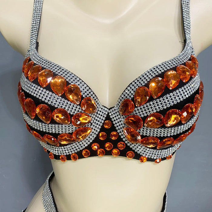 New Sexy Belly Dance Bra Panty Suit Hand Made Belly Dancing Costumes Set For Women Belly Dancer Outfits Night Club Dancewear  N21017