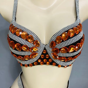 New Sexy Belly Dance Bra Panty Suit Hand Made Belly Dancing Costumes Set For Women Belly Dancer Outfits Night Club Dancewear  N21017