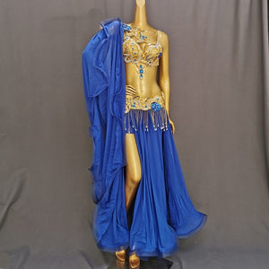 New Professional Sequined Belly Dance Clothing Performance Outfits Belly Dancing Clothes Bellydance Bra&Belt&Skirt Suit TF1921 + SK1905