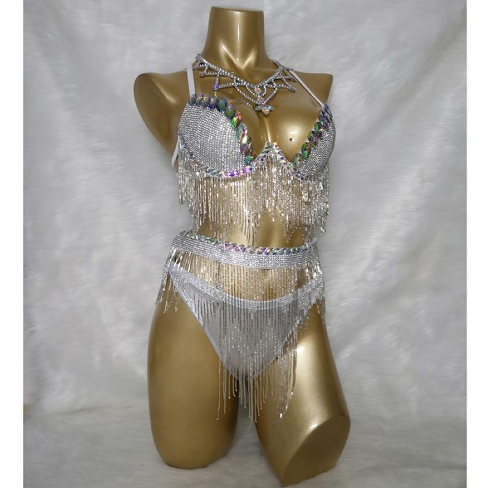 New Arrival Sexy Bikinis Samba Carnival For Women Stage Costumes Wire Bra stones Beaded Samba C026 Suit Dancing Costume For Carnival