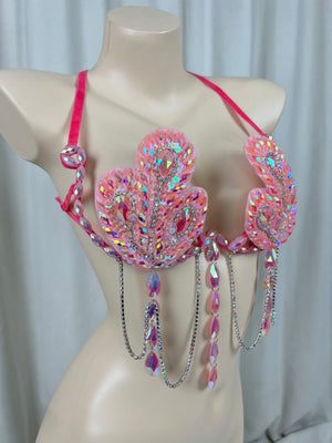 Samba Carnival Bra Rainbow Royal blue Stone Belly dancing WIRE BRA BB010