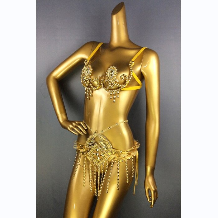 Samba Carnival Wire Bra & Belt 2pcs/Set Rainbow stones  CB003 4colors