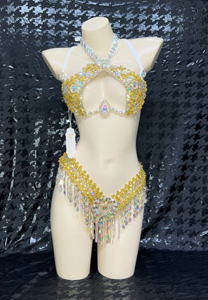 Samba Carnival Wire Bra and Thong Passista Pageant Cabaret Broadway Theater Mardi Gras,Rave Vegas Showgirl C018-3