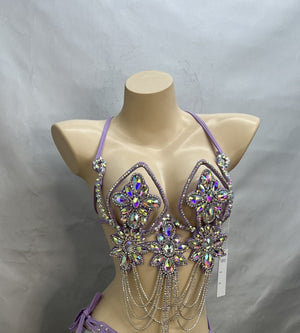 New Bra Handmade Sexy Samba Carnival Bra Stone Hollywood Women's Belly dancing Top WIRE BB026 Wire Bra