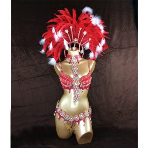 Free Shipping Hot Selling Sexy Samba Rio Carnival Costumes Feather Head Piece Red Color