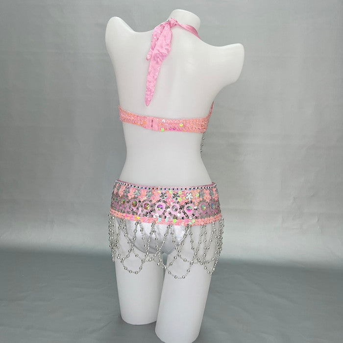 New Women Belly Dance Costumes Bellydance Beaded Bra Belt Set Night Dance Wear Carnival Belly Dancing Suit Outfits Performance TF2562