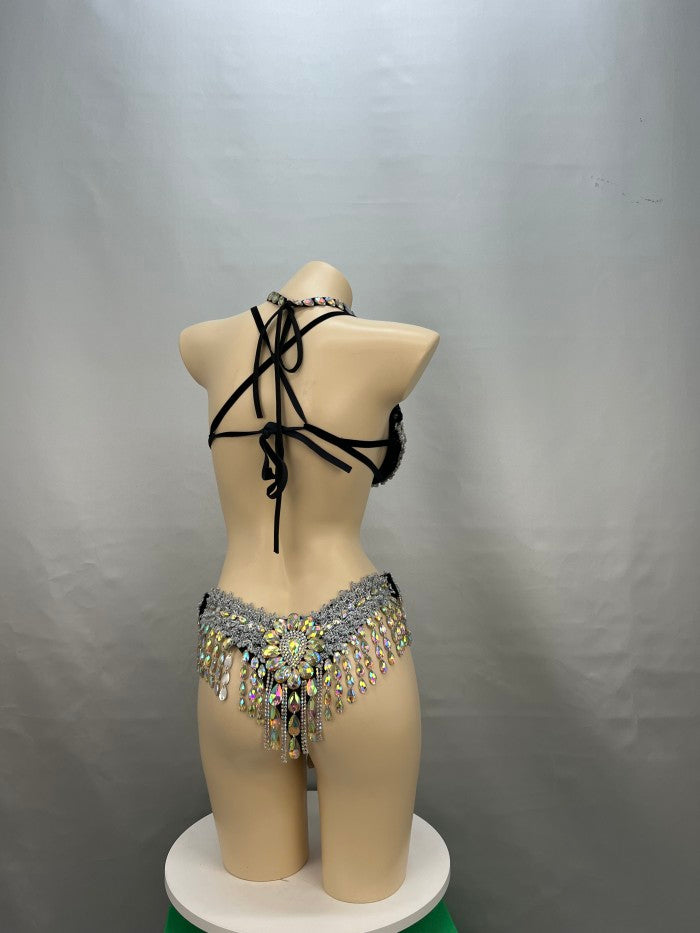Samba Carnival Wire Bra and Thong Passista Pageant Cabaret Broadway Theater Mardi Gras,Rave Vegas Showgirl C018-3