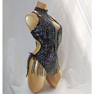 New Style One Piece Leotard Dancewear Bellydance Accessories Sexy Women beading Sequin Bodysuit Belly Dancing Costume Adult BS02