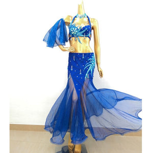 Sexy Women Fashion belly dance suit bellydance costume wear Bellydancing clothes Top&Skirt set TF1902  (2PCS/SET ）