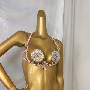 New Style Handmade Samba Carnival Wire Bra With Stones For EDC Festival Rave Carnival BB057