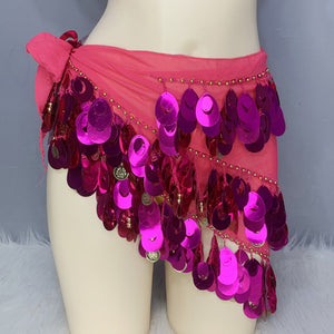 Cute Women Belly Dance Clothes Sequins Belly Dance Costume Set Bra Hip Scarf Wrap Panty Carnival Rave Performance Stage Costume N21013