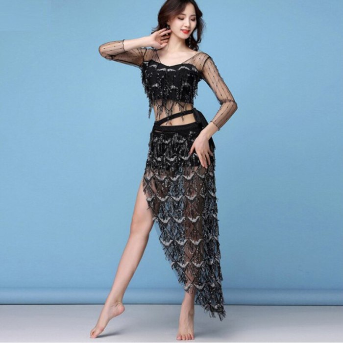 New belly Dance Costumes Outfits Belly Dancing Clothes Fashion Bellydance Performance Clothing Top&Skirt Dancer Trainning Wear HY1188 -2 piece/ set