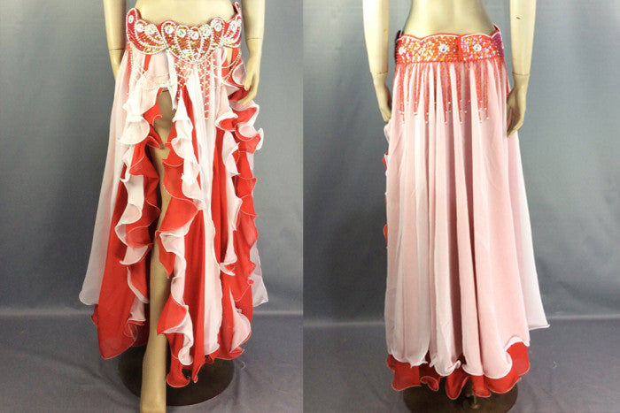High quality Doubt colors Women's Dancewear belly dance costume clothes Performances tranining Dress circle belly dancing Skirts SK37