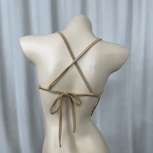 New Style Samba Carnival Rave Festival Party Wire Bra Rainbow Stone Brown Color