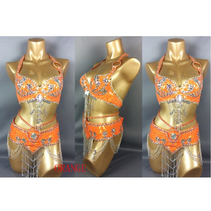hot selling Sexy Samba Rio Carnival Costume  new belly dance costume with orange Feather Head piece