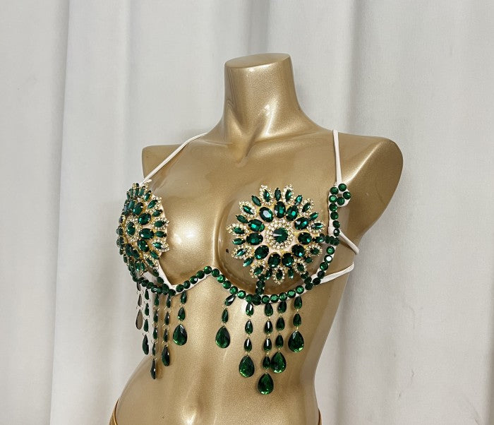 New Handmade Samba Carnival  Wire Bra With Stones For EDC Festival Rave Carnival BB061