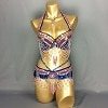 New Women's beaded belly dance costume Halloween wear Bar+Belt 2pcs set ladies belly dance costumes Christmas party dancing wear TF1402